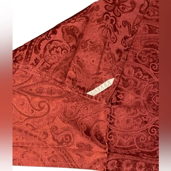 LAUREN Ralph Lauren Cloth Napkins 4-pack Dressage Red Rust Paisley 20"×20" NEW
